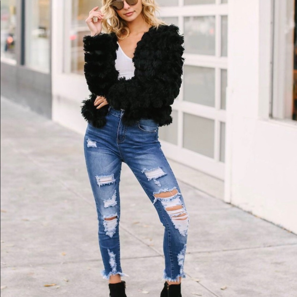 Black fuzzy jacket